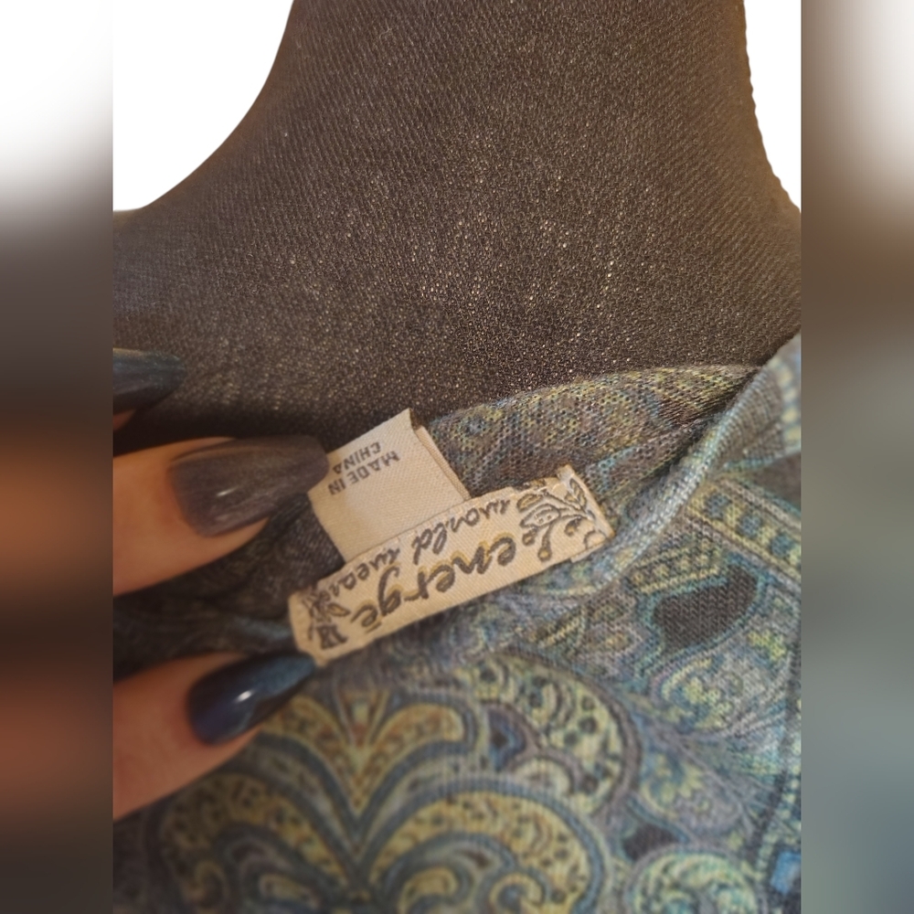 vtg Y2K babydoll style shirt w/ rhinestones - Picture 5 of 5